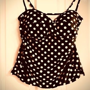 Collections by Catalina Tankini Top Black/White